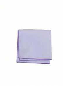 1pc Fashion Versatile White Pocket Square With Colored Trim, Business Suit Accessory Handkerchief For Men