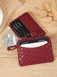 Burgundy Bag Charry Red Bag Wine Red Bag, Elegant Wine Red Two-Tone Premium Leather Women's Slim Wallet With Embossed Texture And Smooth Finish, Multi-Functional Card Storage, Zippered Coin Compartment, And Snap Closure - Scratch-Resistant Hardware