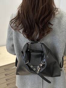 Fashionable Solid Color Strap Design Decoration Large Capacity Women's Bag, Versatile And Simple Crescent Shaped Multi-Purpose Shoulder Bag, Suitable For Shopping, Wallets, Shopping, Young Women, College Students, Newcomers, White-Collar Workers. They Are Very Suitable For Offices, Universities, Work, Business, Commuting, Outdoor Activities, Travel, And Outings