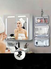 1 Stück wasserdichte faltbare Kulturtasche mit Nass-Trocken-Trennung, multifunktionale Kosmetiktasche, Reiseaufbewahrungstasche