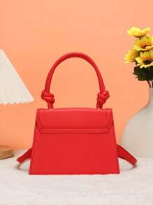 1 件纯色 PU 皮革优质小众设计女士通勤小方形斜挎包，百搭 2023 年新品