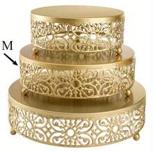 1 Pieza Elegante Soporte de Pastel de Metal Dorado - Soporte Redondo para Exhibir Postres, Apto para Cupcakes, Dulces, Bodas, Fiestas, Cumpleaños - Soporte para Cupcakes de Hierro Reutilizable, Sin Necesidad de Electricidad, Fácil de Almacenar - Multicolor - Ver 14