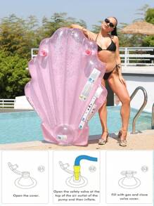 1pc Inflatable Water Lounge Chair, Pink Shell Design Adult Summer Pool & Beach Floating Device, Party & Swimming Pool Raft Lounger, Perfect Summer Gift For Adults To Relax And Enjoy - View 5