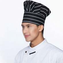 1 pieza Gorro de chef multicolor ajustable para hombres, sombrero elástico a rayas para cocinar, chef que trabaja en restaurantes, accesorios para cocinas y comedores