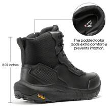 Men's HydroRange Tactical Boots - Lightweight Waterproof Leather Combat Footwear With Enhanced Cushioning, Arch Support, And Anti-Slip Technology For Military, Motorcycle, And Hiking Adventures - 黑色 - 查看 2