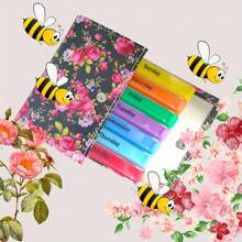 Rose Patterned Leather Plastic Pill Organizer Box, 4 Times A Day, 7 Days A Week - Rusty Rose - View 3