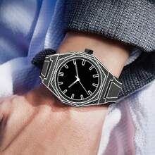 PINTIME 1 件时尚男士石英表，运动设计，电子运动，硅胶表壳和表带，电池供电，橙色蓝色白色黑色表盘，适合时尚休闲配饰 - 白色 - 查看 10