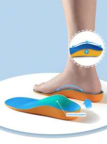 Sports Insoles For Men And Women, Sweat-Absorbing, Breathable, Elastic, Shock-Absorbing, Soft Sole, Long-Term Standing, Comfortable Running Shoes Insoles, PU Material