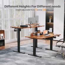 DEVOKO 160/120/140cm Electric Height-Adjustable Desk, Hegith Adjustable Ergonomic Desktop, Monitor Arm Included, Standing Desk, Memory Function Desk - Ver 3