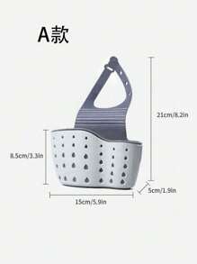1pc Adjustable Clip-On Sink Sponge Holder, Kitchen Hanging Drain Basket, Kitchen Utensil Organizer