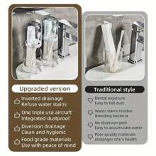 1 Set Multi-Functional Toothbrush & Toothpaste Holder With Dust Cover And Drainage, Suitable For Bathroom, Floor Mount