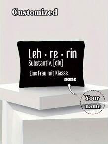 Bolsa de cosméticos personalizada, bolsa de cosméticos con nombre personalizado, se puede personalizar con tu diseño único, bolsa de cosméticos con cremallera ligera