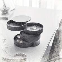 1pc Creative Rotating Jewelry Box, Multi-Layer Velvet Dust-Proof Jewelry Storage Box, With Hand Accessories & Jewelry Box