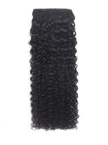 Kinky Curly 1 Piece Clip In Human Hair Extensions Human Hair Clip In Human Hair Extensions Natural Black Remy Hair For Women - SNatural - View 7