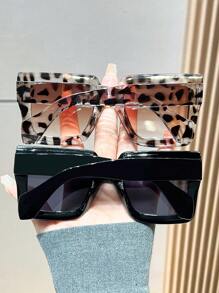 2 pièces Lunettes de mode femme à grand cadre, convenant pour les vacances à la plage d'été et la prise de photos personnelles