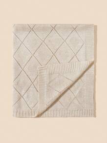 1 件装羊毛婴儿襁褓毯，带钻石和心形图案，适合所有季节