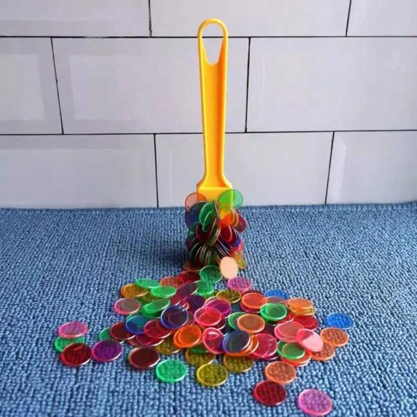 1pc ABS Red/Blue Montessori Magnetic Wands And Bingo Chips Game, Color Counting And Sorting Learning Educational Stress Relief Toys (Excluding Chips)