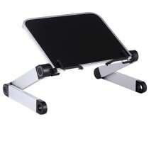 Adjustable Aluminum Book Stand - Ergonomic Holder For Laptops, Tablets, Magazines, And Documents With 2 Flexible Paper Clips - Lightweight, Foldable, And Portable Design For Comfortable Reading And Working Experience