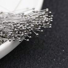500pcs/Pack Stainless Steel Flat Head Pins, 20-50mm, For Bracelet, Necklace, Earrings Jewelry Making DIY Crafts - Stainless Steel Ball Needle - View 2