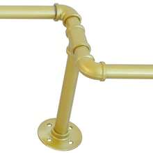YUNRUX 180cm 201KG Heavy Duty Wall Mounted Clothes Rail Iron Clothing Rod - Gold - View 7