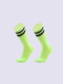 1 Pair Kids Breathable Striped Sports Socks, Thin Knee-High Soccer Socks For Boys Girls, Versatile Socks For Children Aged 2-12 - Multicolor - View 27