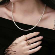 Round White Simulated Shell Pearl Necklace Strand | Pearl Choker Necklace | Jewelry For Women | Birthday Christmas Gift For Mom Wife Sister Best Friend, Gift Box Not Included