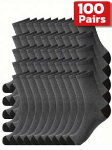 100/90/60/30/20/15/10/6/5/3/1 Pack Classic Black, White, Gray Crew Leg Warmers For Active Men, Comfortable Casual Everyday Wear, Suitable For Leisure, Home, Outdoor Sports, Unisex, Soft Warm Winter Leg Warmers, Stripe Color Block Design, Multi-Color Options, Limited Time Offer