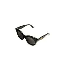 Loewe CURVY Round Sunglasses For Women, Asian Fit LW40126F - LW40126F5001A Black - View 3