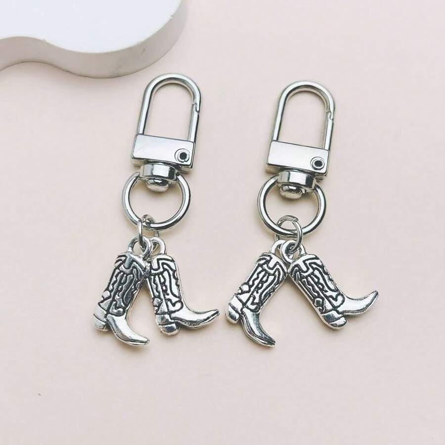 Vintage Western Style Zinc Alloy Cowboy Boots, Casual