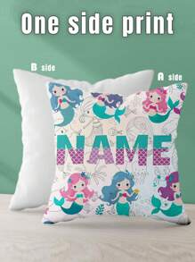 1 pieza Funda de almohada personalizable con impresión de nombre a doble cara, adecuada para regalos de cumpleaños, funda de almohada con patrón DIY, regalo para familia, amigos y para ti mismo - Blanco Crema - Ver 6