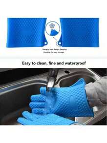1 pieza Manopla resistente al calor multiusos, guantes con forma de cinco dedos aislados del calor para hornear, el horno, el microondas y tareas del hogar