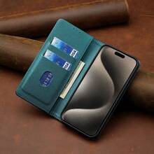 PU Leather Phone Case Wallet With Card Holder Zipper Bills Slot Crossbody Case Magnetic Flip Shoulder Strap Phone Case For Women With Removable Wrist Strap Compatible With IPhone 16 Pro Max/ Galaxy S25/OPPO A79/Mi 15/Redmi A3/ Pixel 9/Honor 90/OnePlus 13 - Dark Green - View 4