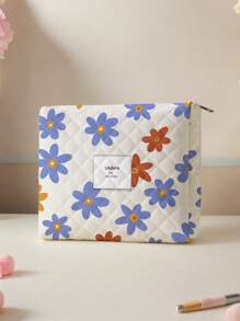 1pc/4pcs Floral Print Makeup Bag Set, Colorful Large Capacity Cosmetic Bag, Portable Toiletry Organizer, Travel Wash Bag, Beach, Swimming Pool, Swimwear And Travel Storage Bag, Makeup Pouch - Multicolor - View 12