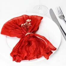 12pcs Bohemian Style Crinkle Cloth Napkins Wrinkled Napkins, Suitable For Wedding, Festival, Birthday, Daily Use And Various Parties