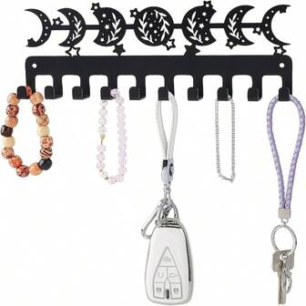 1 pieza Llavero montado en la pared con gancho - Caja de almacenamiento de hierro con estilo, perfecta para entradas, dormitorios, oficinas - Fácil de instalar, estructura de metal resistente, soporte para llaves