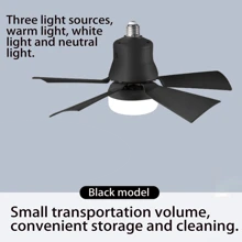 1 pieza Ventilador de techo LED regulable WAGUDO con control remoto - 3 velocidades, base E27/E26, diseño moderno blanco para cocina, dormitorio y espacios pequeños, perfecto para Navidad