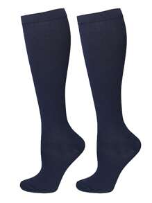 6 pares de calcetines de compresión con iones de cobre para deportes, hombres y mujeres, para ciclismo, fútbol, baloncesto, protección, de unicolor, largos