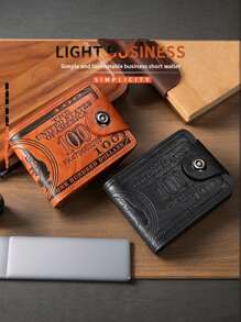 1 件男士短款钱包，PU 皮革简约经典双折钱包，时尚休闲商务拉链袋，多个卡槽，适合青少年、夏季户外、运动、旅行、毕业、生日 - 錢包 - 查看 7