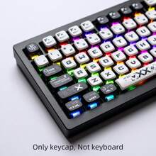 Juego de teclas personalizadas con impresión, tecnología de sublimación, material PBT+PC, 4 lados transparentes, teclas tipo pudín compatibles con barra espaciadora de 6.25U, 61, 68, 75, 84, 87, 98, 99, 100, 104, 108 teclas - Solo tecla, no teclado - Ver 7