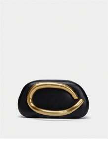 1 Stück neue schwarze PU Leder einzigartige Abendtasche, formelle Clutch Tasche, retrometallischer Kettengriff Umhängetasche, luxuriöse rote Acryl Box Tasche für Party/Hochzeit/Bankett, passend für Braut