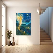 As The Birds Fly Over The City At Night. Large Wooden Framed Wall Painting Artist Home Decoration Oil Painting - Bedroom, Bathroom, Living Room, Office, Kitchen, Christmas Gifts - 1 Piece