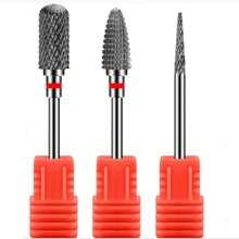 指甲钻头专业碳化钨指甲钻头去除凝胶丙烯酸角质层中等粒度，3 件