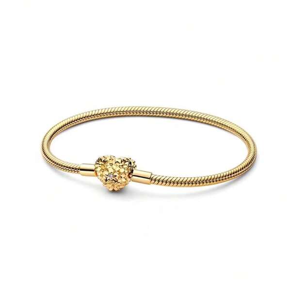 Bracelet en argent sterling 925 de couleur or avec un style os de cœur et de serpent, convient pour le DIY, l'anniversaire des femmes, le mariage, cadeau de bijoux de mode