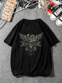 Korn International Rock Band T-Shirt Metal Music Unisex Male Female 100% Cotton Premium Top Streetwear Launch Immediate Shipping Various Colors!! Plus Size - 黑色 - 查看 2