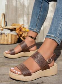 2025 女士厚底轻便防滑休闲旅游运动沙滩凉鞋，舒适户外穿着