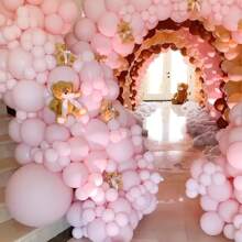 10/30/50/100 个优雅马卡龙粉色 5-18 英寸乳胶气球,适用于生日派对、婚礼、新娘送礼会、周年纪念、单身派对和其他庆祝活动和派对装饰、房间装饰、摄影 - 馬卡粉紅色 - 查看 5