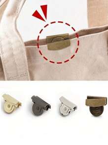 10pcs Magnetic Golden Bag Clasps, Pairs Invisible Magnetic Snaps Buttons Lock Buckle ,Magnetic Snap Closures,Purse Thumb Lock Purse Buckle Fasteners For DIY Making Craft Bag - Multicolor - View 2