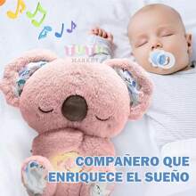 1 pieza de peluche relajante para respirar, muñeca para dormir, muñeca calmante, juguete para dormir para adultos, koala para aliviar la ansiedad, decoración de felpa, muñeca para el cuidado del bebé, lindo diseño de animal, lindo koala, juguete de peluche, juguete de peluche para respirar con música, luz y movimiento rítmico, juguete de peluche portátil para bebé con música, ritmo de respiración ligero y ajustable, suave y agradable para la piel, herramienta calmante, productos para madres y bebés, buen compañero para bebés, adecuado para niños, bebés, adultos (rosa, gris) - Rosa - Ver 6