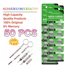 High Quality 10-50PCS AG10 LR1130 Button Cell Batteries 389A LR1130 LR54 L1131 189 1.55V High Capacity Battery For Watches Calculators With 1pc Screwdriver Gift - AG10LR1130 - View 5