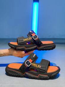 Men's Casual Non-Slip Slides, Quick Dry & Wear-Resistant Open Toe Slippers, Suitable For Indoor/Outdoor, Shower, Pool, Beach. Comfortable Indoor/Outdoor Couple Shoes, All Season - Black - View 9